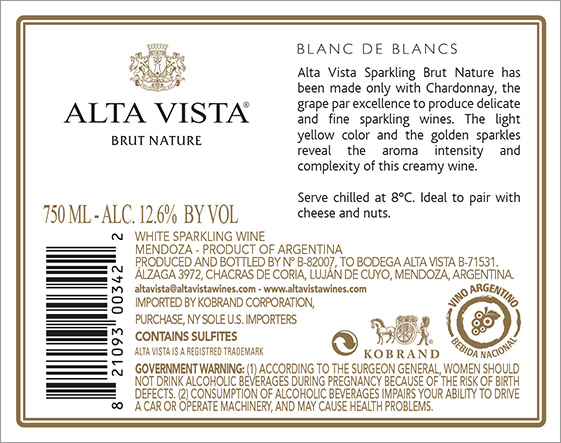 Brut Nature Back Label