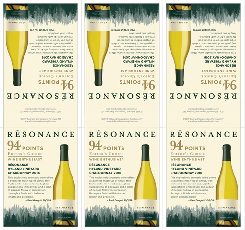 Hyland Vineyard Chardonnay 2016 Shelf Talker (94 Points)