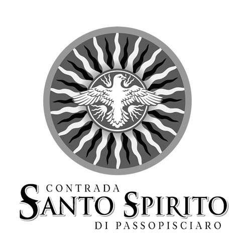 Contrada Santo Spirito di Passopisciaro logo (Grayscale)