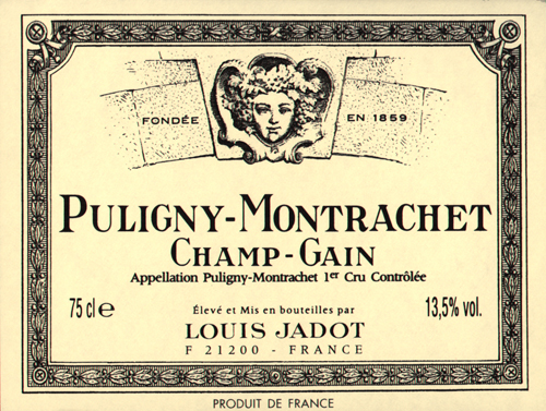 Puligny-Montrachet Champ-Gain Premier Cru Front Label