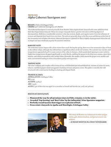 Alpha Cabernet Sauvignon 2017 Fact Sheet