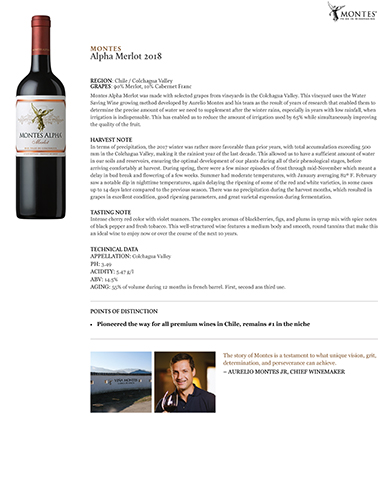 Alpha Merlot 2018 Fact Sheet