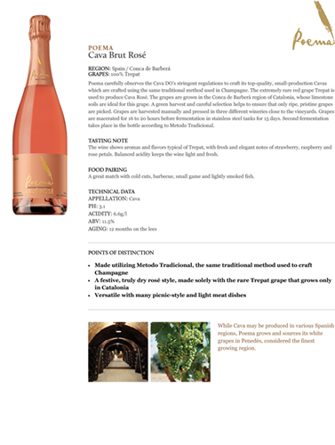 Cava Brut Rosé Fact Sheet