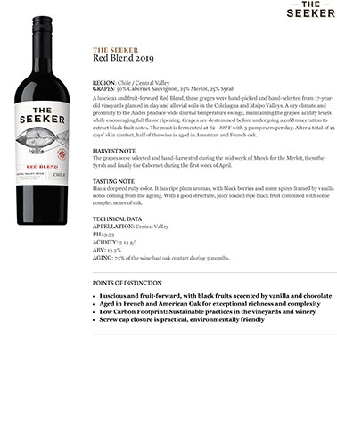 Red Blend 2019 Fact Sheet