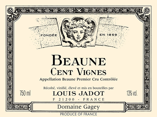 Beaune Cent Vignes Premier Cru Front Label