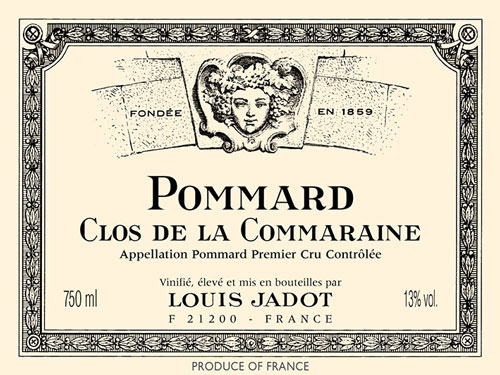 Pommard Clos de la Commaraine Premier Cru Front Label