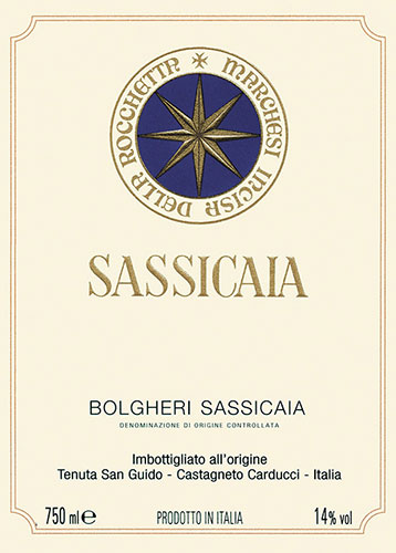 Sassicaia Bolgheri Sassicaia Front Label