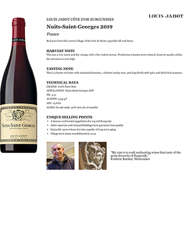 Nuits-Saint-Georges 2019 Fact Sheet