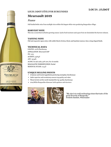 Meursault 2019 Fact Sheet