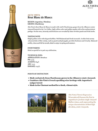 Brut Blanc de Blancs Fact Sheet