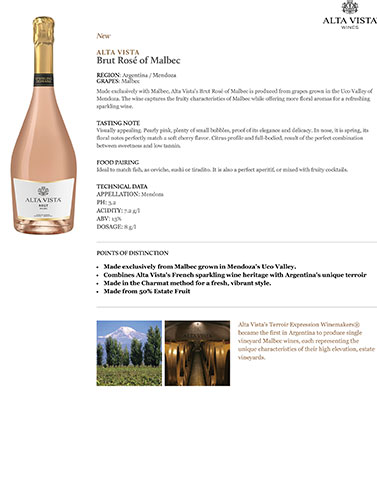 Brut Rosé of Malbec Fact Sheet