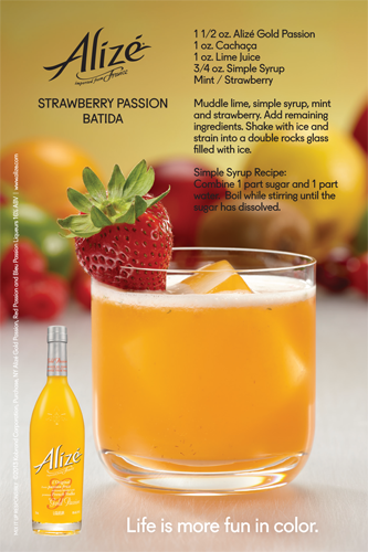 Alizé Gold Passion Strawberry Passion Batida Cocktail Recipe