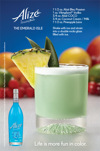 Alizé Bleu Passion The Emerald Isle Cocktail Recipe