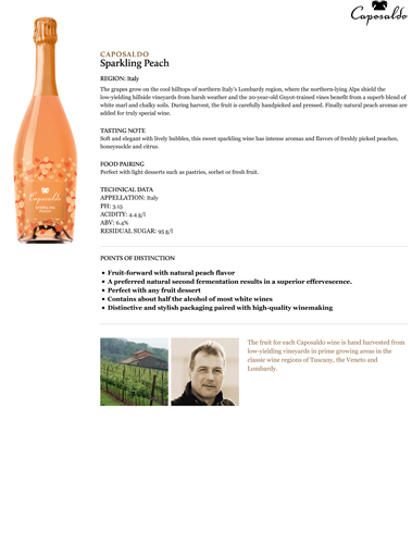 Sparkling Peach Fact Sheet