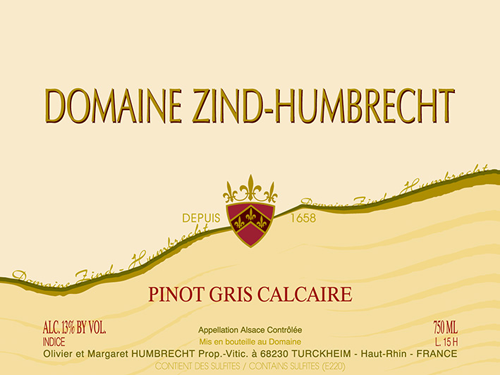 Pinot Gris Calcaire – (Non-Vintage Specific Label)