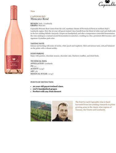 Moscato Rosé Fact Sheet