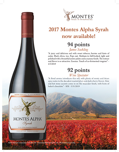 Montes Alpha Syrah 2017 Score Sell Sheet