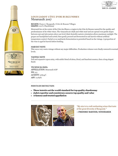 Meursault 2017 Fact Sheet