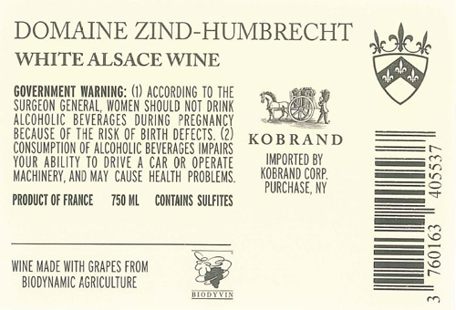 Muscat 2012 Back Label