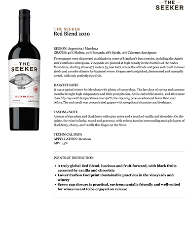 Red Blend 2020 Fact Sheet