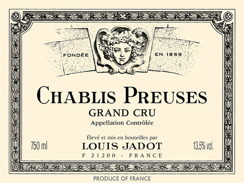 Chablis Preuses Grand Cru Front Label