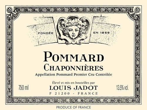 Pommard Les Chaponnières Premier Cru Front Label