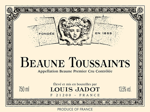 Beaune Toussaints Premier Cru Front Label