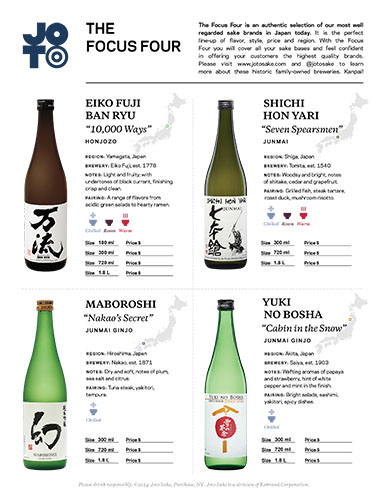 Sake Focus Four Sell Sheet