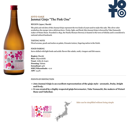 Junmai Ginjo “The Pink One” Fact Sheet