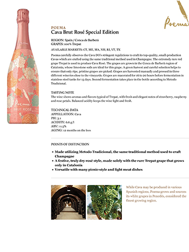 Cava Brut Rosé Special Edition Fact Sheet