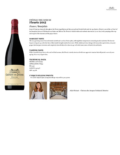 Fleurie 2015 Fact Sheet