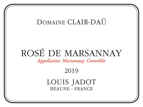 Domaine Clair-Daü Marsannay Rosé 2019 Front Label