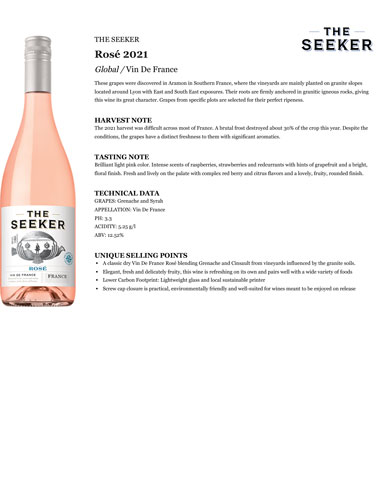 Rosé 2021 Fact Sheet