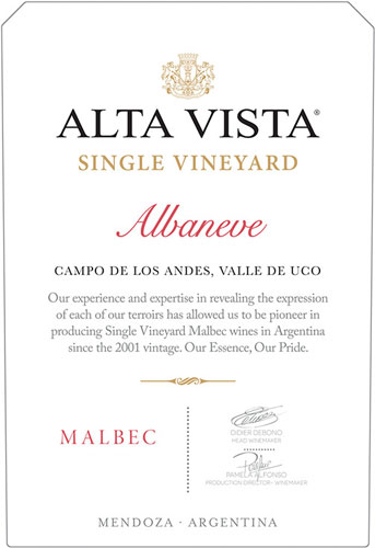 Single Vineyard Albaneve Front Label