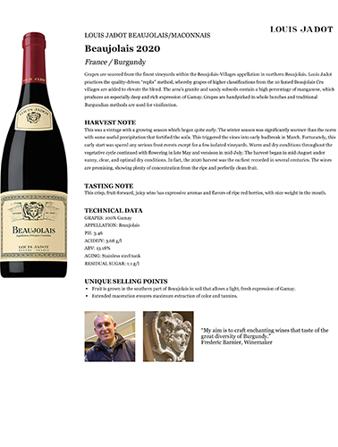 Beaujolais 2020 Fact Sheet