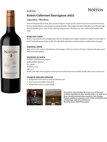 Select Cabernet Sauvignon 2021 Fact Sheet