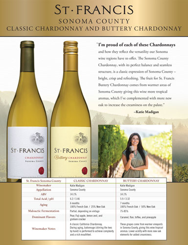 Sonoma County Buttery Chardonnay & Classic Chardonnay Sell Sheet