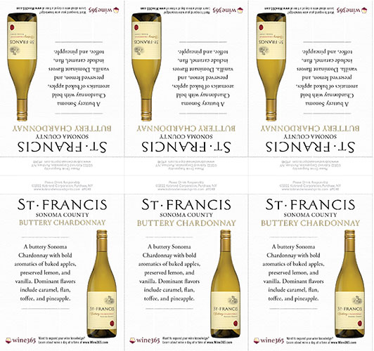 Sonoma County Buttery Chardonnay Shelf Talker (Editable PDF)