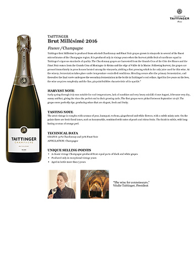 Brut Millésimé 2016 Fact Sheet