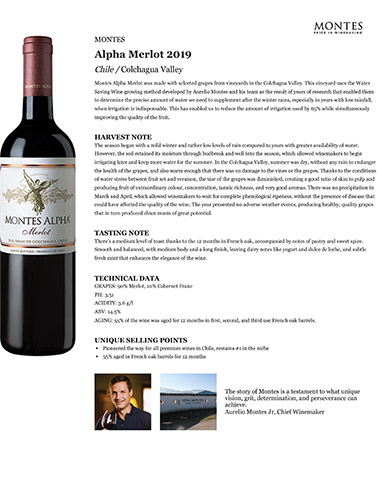 Alpha Merlot 2019 Fact Sheet