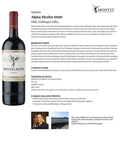 Alpha Merlot 2020 Fact Sheet