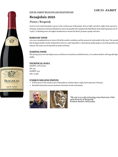 Beaujolais 2021 Fact Sheet