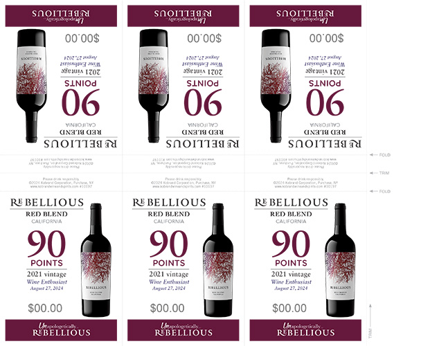 Red Blend 90 Points Shelf Talker (Editable PDF)