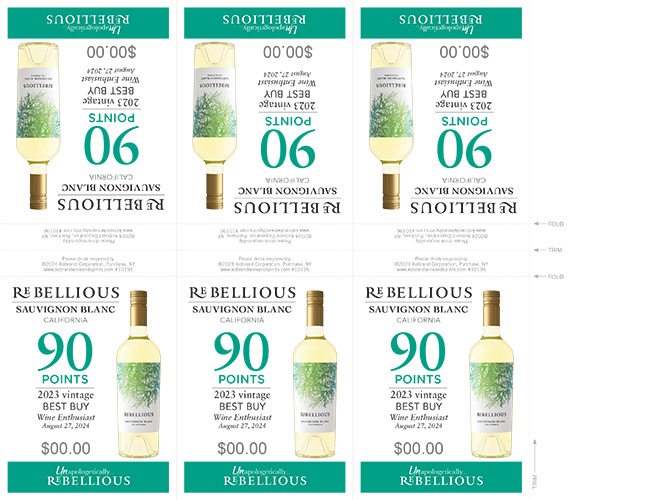 Sauvignon Blanc 90 Points Shelf Talker (Editable PDF)