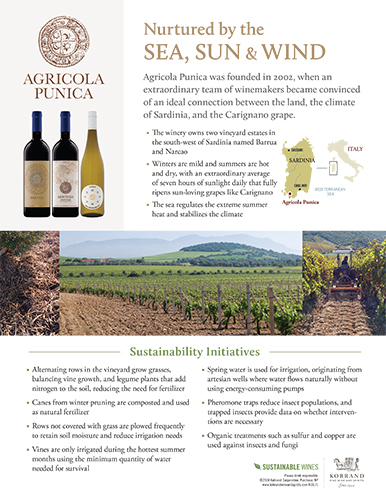 Agricola Punica Sustainability Sell Sheet