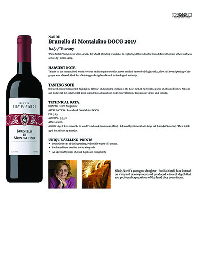 Brunello di Montalcino DOCG 2019 Fact Sheet