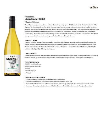 Chardonnay 2023 Fact Sheet