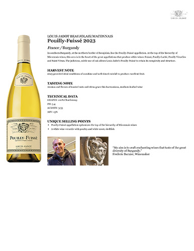 Pouilly-Fuissé 2023 Fact Sheet