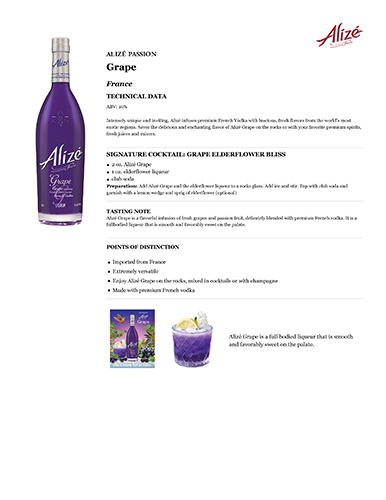 Alize Grape Fact Sheet